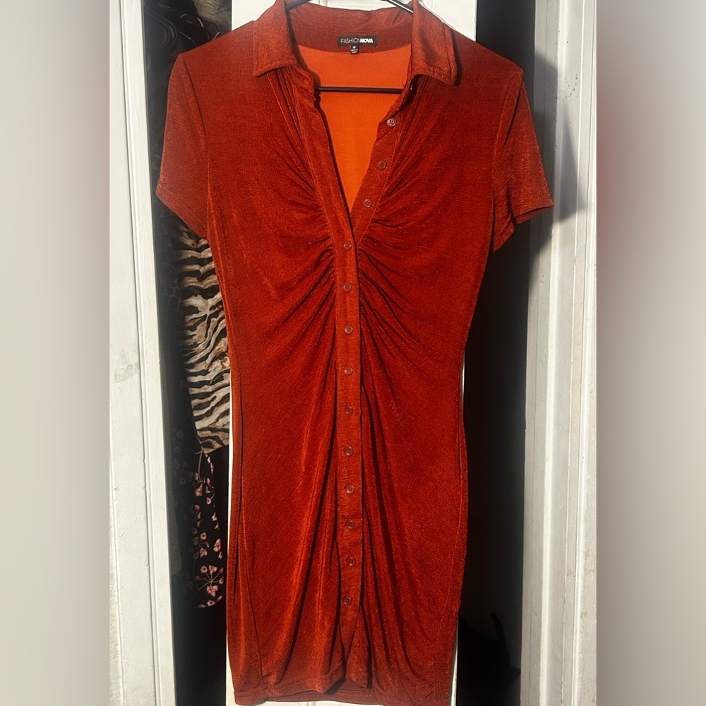 Burnt Orange Fashion Nova Dress